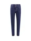 Dsquared2 Blue Jeans With Belt Loops And Logo Patch On The Rear In Blue