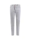 Dsquared2 Cotton Trouser With Back Logo Patch In Grey