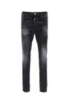 Dsquared2 Cool Gut Black Jeans With Belt Loops And Faded Effect In Denim Man In Black
