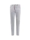 Dsquared2 Cotton Trouser With Back Logo Patch In Grey