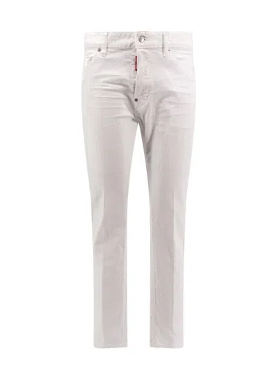 Dsquared2 White Stretch Denim Slim-fit Jeans In Blanco
