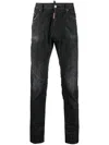 Dsquared2 Tapered Distressed Slim In Black