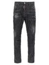 Dsquared2 Easy Black Wash Tidy Biker Black Stretch Cotton Denim Jeans