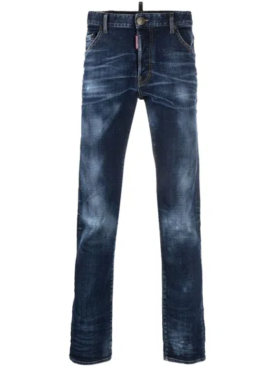 Dsquared2 23fw Men's Denim Straight Pants In Blue In Navy Blue