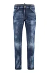 Dsquared2 Distressed Denim Trousers Contrast Stitching In Blue