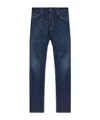 Dsquared2 Blue Jeans With Belt Loops And Logo Patch On The Rear In Denim Stretch Man In Blue