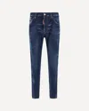 Dsquared2 Blue Jeans With Belt Loops And Logo Patch On The Rear In Denim Stretch Man In Blue