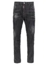 Dsquared2 Cool Gut Black Jeans With Belt Loops And Faded Effect In Denim Man