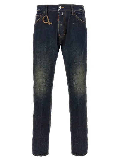 Dsquared2 Slim Fit Distressed Jeans With Pockets In Blue