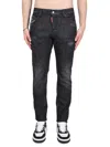 Dsquared2 Easy Black Wash Tidy Biker Black Stretch Cotton Denim Jeans In Black