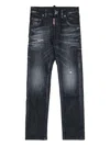 Dsquared2 Jeans Slim Nero Sfumato Con Rotture In Black