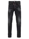 Dsquared2 Easy Black Wash Tidy Biker Black Stretch Cotton Denim Jeans In Black