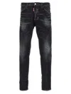 Dsquared2 Cool Gut Black Jeans With Belt Loops And Faded Effect In Denim Man In Black