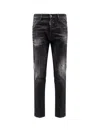 Dsquared2 Cool Gut Black Jeans With Belt Loops And Faded Effect In Denim Man In Black