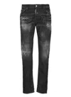 Dsquared2 Distressed Skater Denims With Stonewash Effect In Black