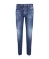 Dsquared2 Denim Trousers Faded Contrast Stitching In Blue
