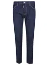 Dsquared2 Blue Jeans With Belt Loops And Logo Patch On The Rear In Blue