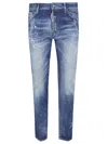 Dsquared2 Distressed Slim-fit Jeans With Unique Splatter Detailing In Blue