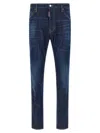 Dsquared2 Blue Jeans With Belt Loops And Logo Patch On The Rear In Blue