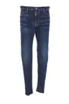 Dsquared2 Blue Slim Jeans With Rips And Bleach Effect In Blue