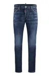 Dsquared2 Straight Leg Denim Trousers Stretch In Navy