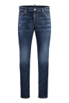 Dsquared2 Straight Leg Stretch Denim Jeans With Vintage Finish In Rosa