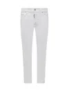 Dsquared2 Stretch Cotton Trouser With White Bull Tag In White