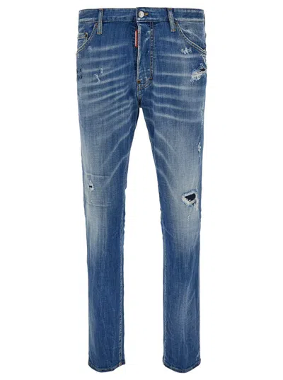 Dsquared2 'cool Guy' Light Blue Five-pocket Jeans With Rips