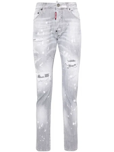 Dsquared2 Cool Guy Mid-rise Slim-fit Jeans In Grey