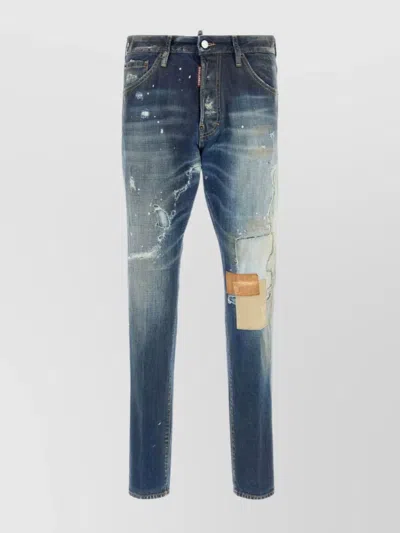Dsquared2 Cool Guy Patchwork Distressed Jeans In Blue