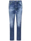 Dsquared2 Blue Dark Easy Wash Skater Jeans In Blue