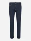 Dsquared2 Blue Jeans With Contrast Stitching And Logo Patch On The Back In Denim Man