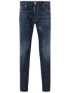 Dsquared2 Blue Slim Jeans With Rips And Bleach Effect In Cotton Blend Denim Man In Blue