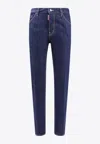 Dsquared2 Blue Jeans With Belt Loops And Logo Patch On The Rear In Blue