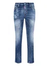Dsquared2 Straight Leg Trousers Distressed Styling In Blue