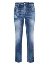Dsquared2 Straight Leg Trousers Distressed Styling In Blue
