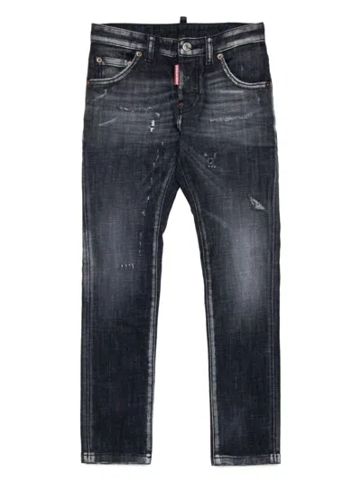 Dsquared2 Kids' Cool Guy Straight-leg Jeans In Black