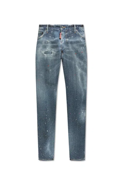 Dsquared2 Cool Guy Stud Embellishment Skinny Jeans In Blue