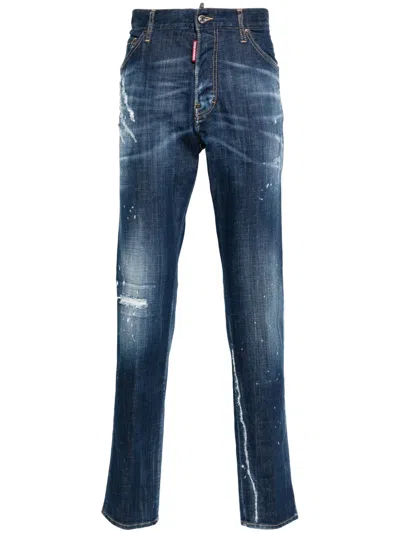 Dsquared2 Dsquared Men Stretch Denim Cool Guy Jeans In Blue