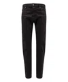 Dsquared2 Stretch Cotton Trouser With White Bull Tag In Black