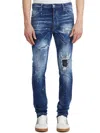 Dsquared2 Faded Blue Jeans With Rips And Splashes Men In Blue