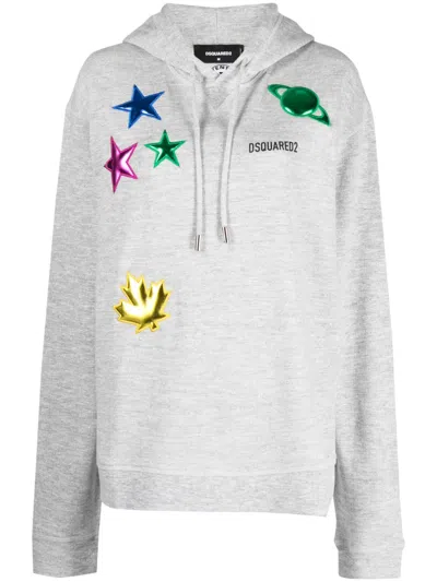 DSQUARED2 COOL PATCH-DETAIL HOODIE