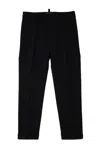 Dsquared2 Logo-plaque Tapered-leg Trousers In Black