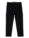 Dsquared2 Black Stretch Virgin Wool Trousers In Black