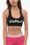 Dsquared2 Cooton Sport Bra With Frontal Logo In Black