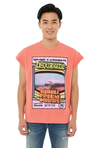 Dsquared2 Coral Relaxed Tank Sweatshirt In Multi