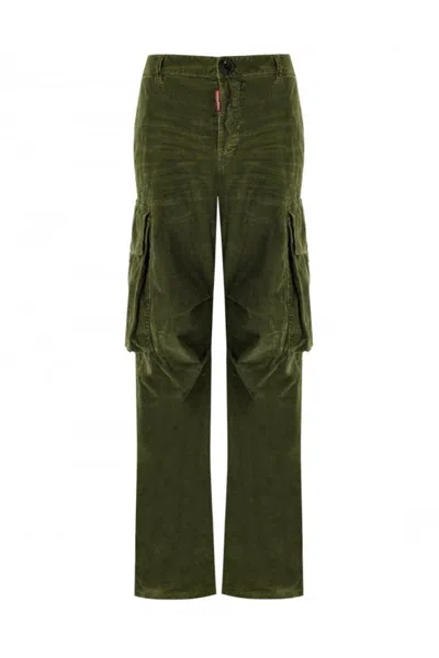 Dsquared2 Corduroy Cargo Pants In Green