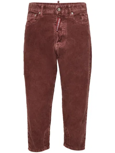 Dsquared2 Corduroy Cropped Jeans In Red