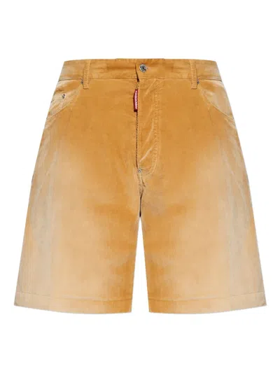 Dsquared2 Corduroy Five-pocket Shorts In Brown