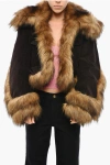 Dsquared2 Corduroy Jacket With Faux Fur Details In Multi